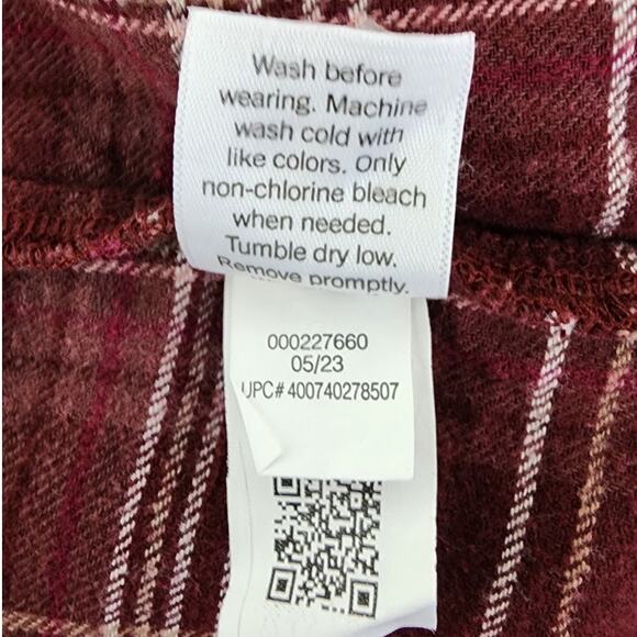 Sonoma Soft Flannel Shirt Womens Small Long Sleeve Button Down Plaid Pocket - Picture 9 of 12
